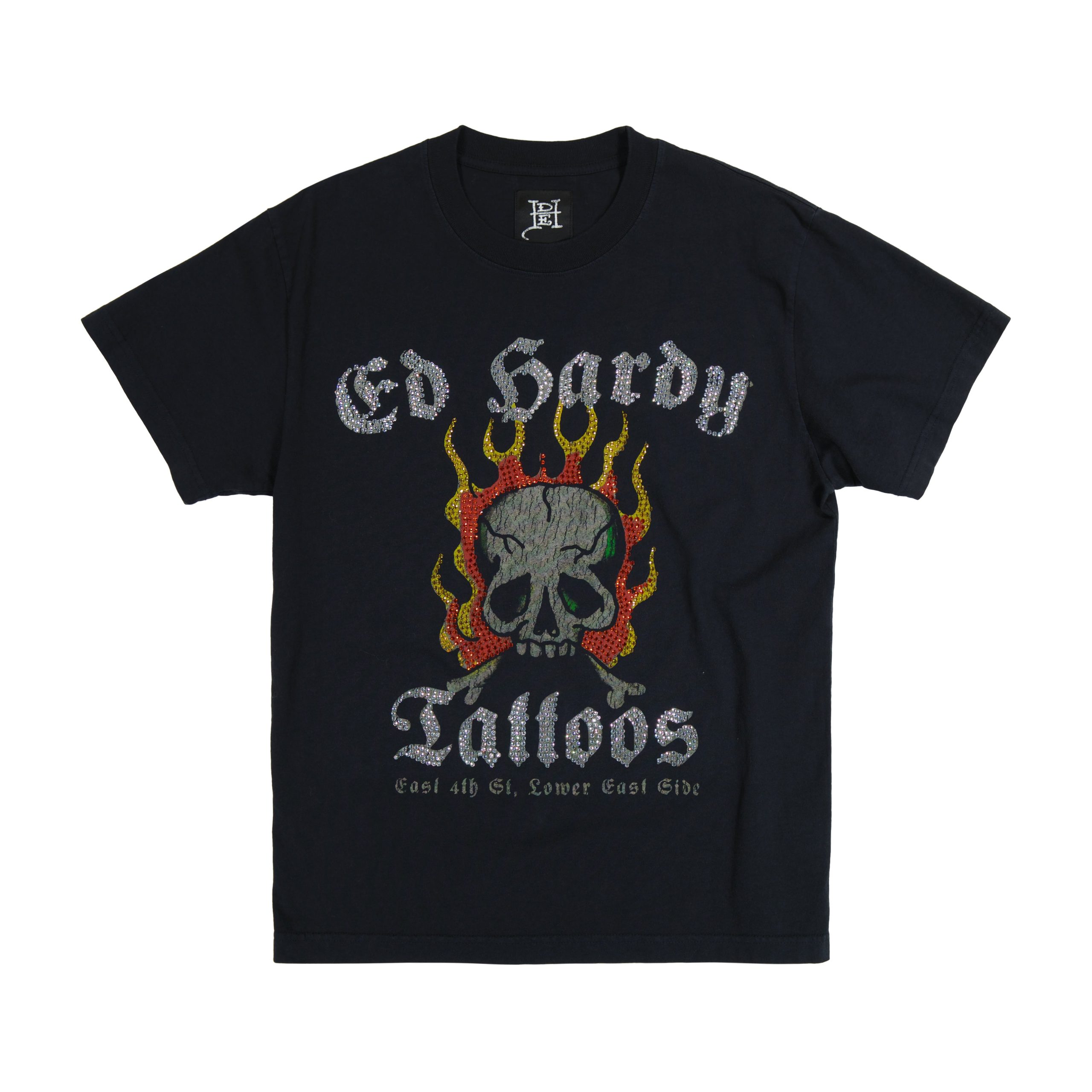 Limited Edition - Rhinestone Flame Skull Tee