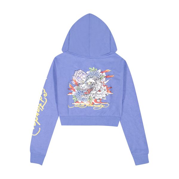Tiger Lotus Zip Front Hoodie - Image 2