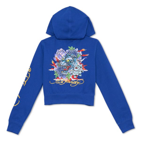 Tiger Lotus Cropped Hoodie - Image 2